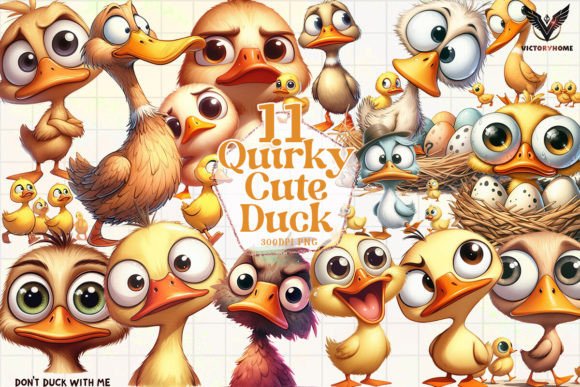Download Quirky Cute Duck Clipart PNG Graphics - Cute duck Collection