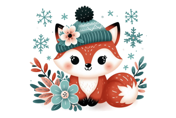 Download Cute Winter Fox PNG Sublimation - Fox Collection