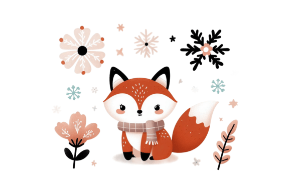 Download Cute Winter Fox PNG Sublimation - Fox Collection