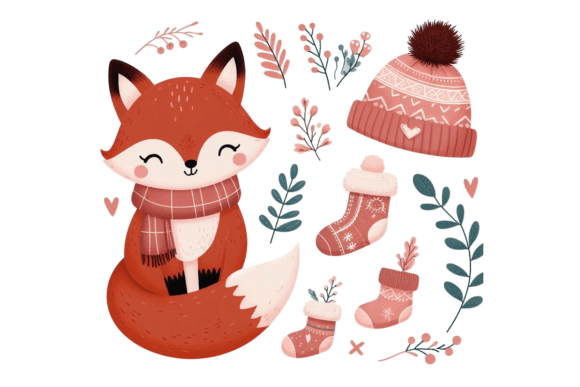 Download Cute Winter Fox PNG Sublimation - Fox Collection