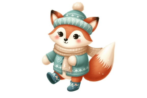 Download Cute Winter Fox PNG Sublimation - Fox Collection