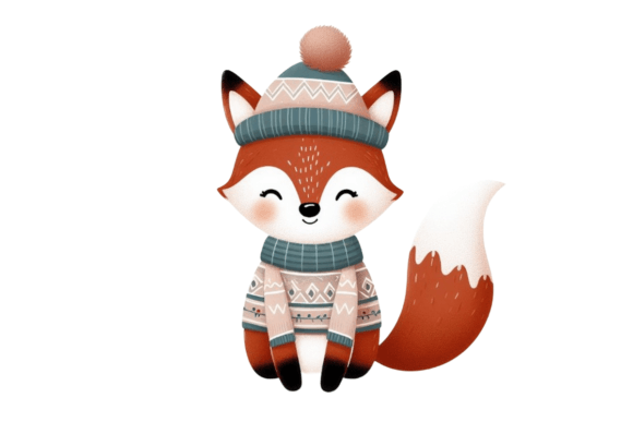 Download Cute Winter Fox PNG Sublimation - Fox Collection