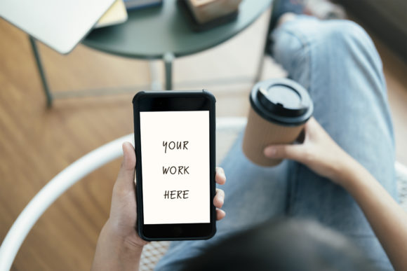 Download Close Up Hand Using Mobile Phone Mockup&nbsp; - Close up Collection