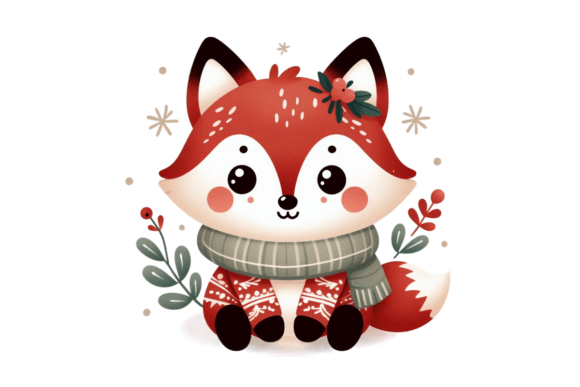 Download Cute Winter Fox PNG Sublimation - Fox Collection