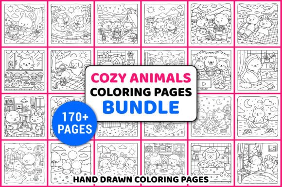 Download Cozy Animals Coloring Pages Bundle - Cozy animals Collection