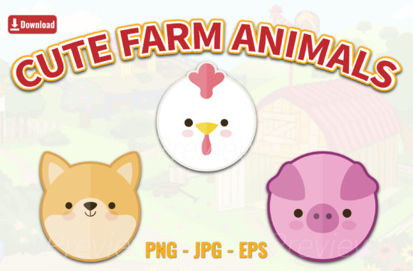 Download Cute Farm Animals 3 Pack (Fox, Hen Pig) - Fox Collection