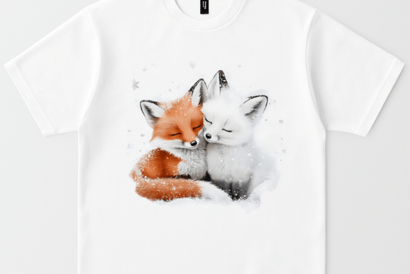 Download Winter Fox Couple PNG Cozy Red &amp; White F - Fox Collection