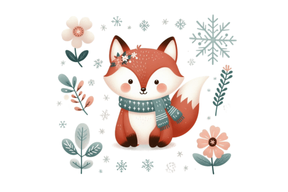 Download Cute Winter Fox PNG Sublimation - Fox Collection