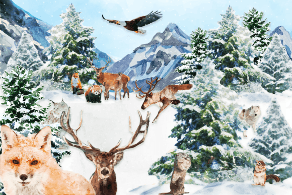 Download Watercolor Winter Animals Clipart - Winter animals Collection